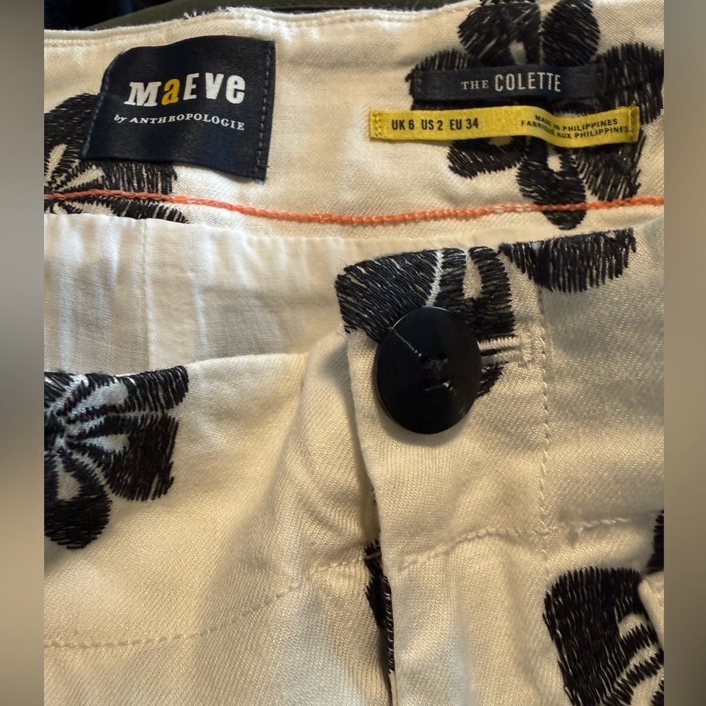 Maeve by Anthropologie The Colette Pant in Black and Cream Floral - Picture 5 of 6